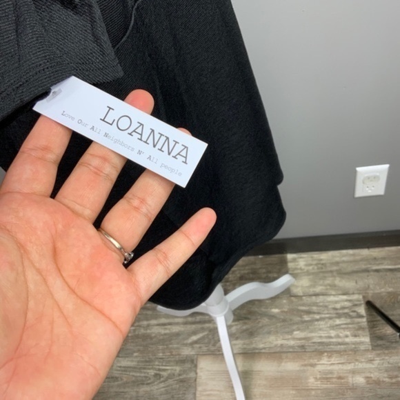 LOANNA woman’s blouse black short circular cap sleeve surplice neck plus size - Picture 12 of 13